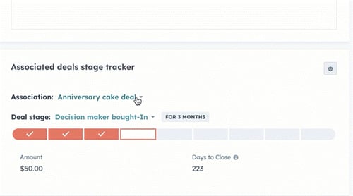 Record card stage tracker
