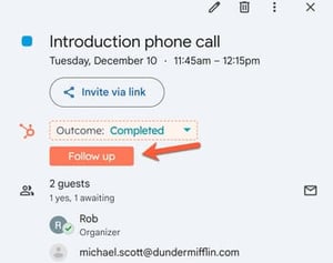 Sales Hub in Google Agenda