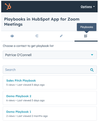 Sales playbooks in HubSpot-app voor Zoom-meetings