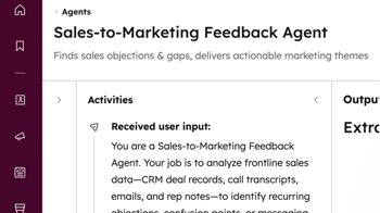 Sales-to-Marketing Feedback Agent van HubSpot