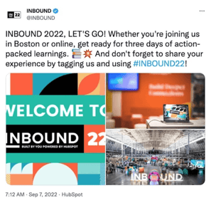 Sociale media planner en kalender HubSpot - voorbeeld bericht Inbound Marketing