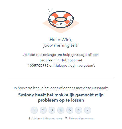 CES Feedback Enquête - Customer Effert Score in de HubSpot Service Hub