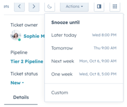 Tickets tijdelijk uitschakelen in de Helpdesk Workspace van HubSpot