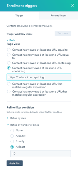 Triggers voor workflows in HubSpot