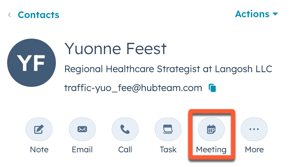 Vergadering plannen vanuit een contactrecord in HubSpot