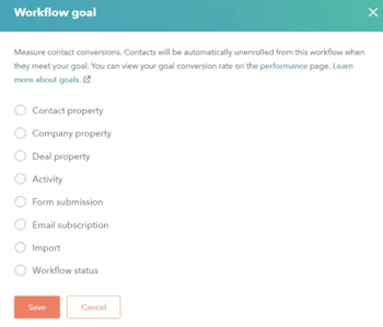 Workflow doelen in HubSpot