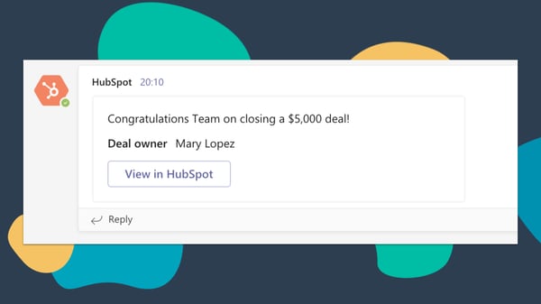 microsoft teams en hubspot integratie - ontvang notificaties over en weer 