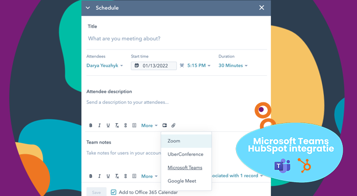 Koppel je microsoft teams aan HubSpot! Het is eindelijk mogelijk. 