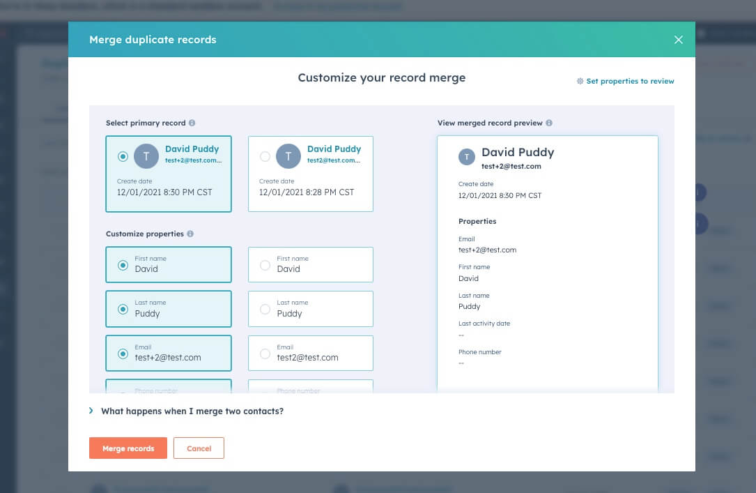 HubSpot Property Control in de Duplicaatbeheertool
