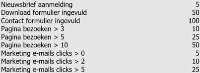 marketingautomatisering - voorbeeld combinatie met  leadscoring 