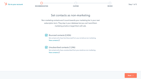 betaal alleen nog maar voor de contacten die je daadwerkelijk gebruikt voor je marketingactiviteiten, yah!