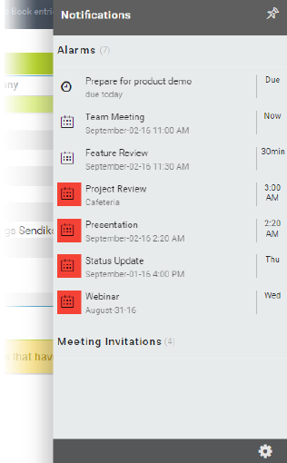 Maximizer CRM 2017 notificatie paneel