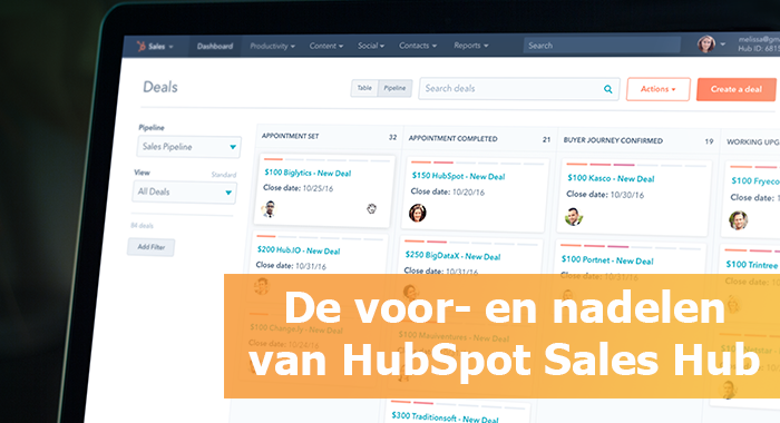 wat zijn de voor en nadelen van de HubSpot Sales Hub? Veel voordelen komen voort uit het gebruik van de Hubspot software. Wat zijn de nadelen?