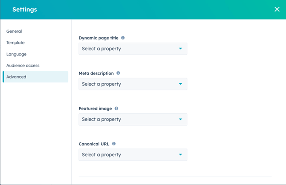 settings dynamische content op website